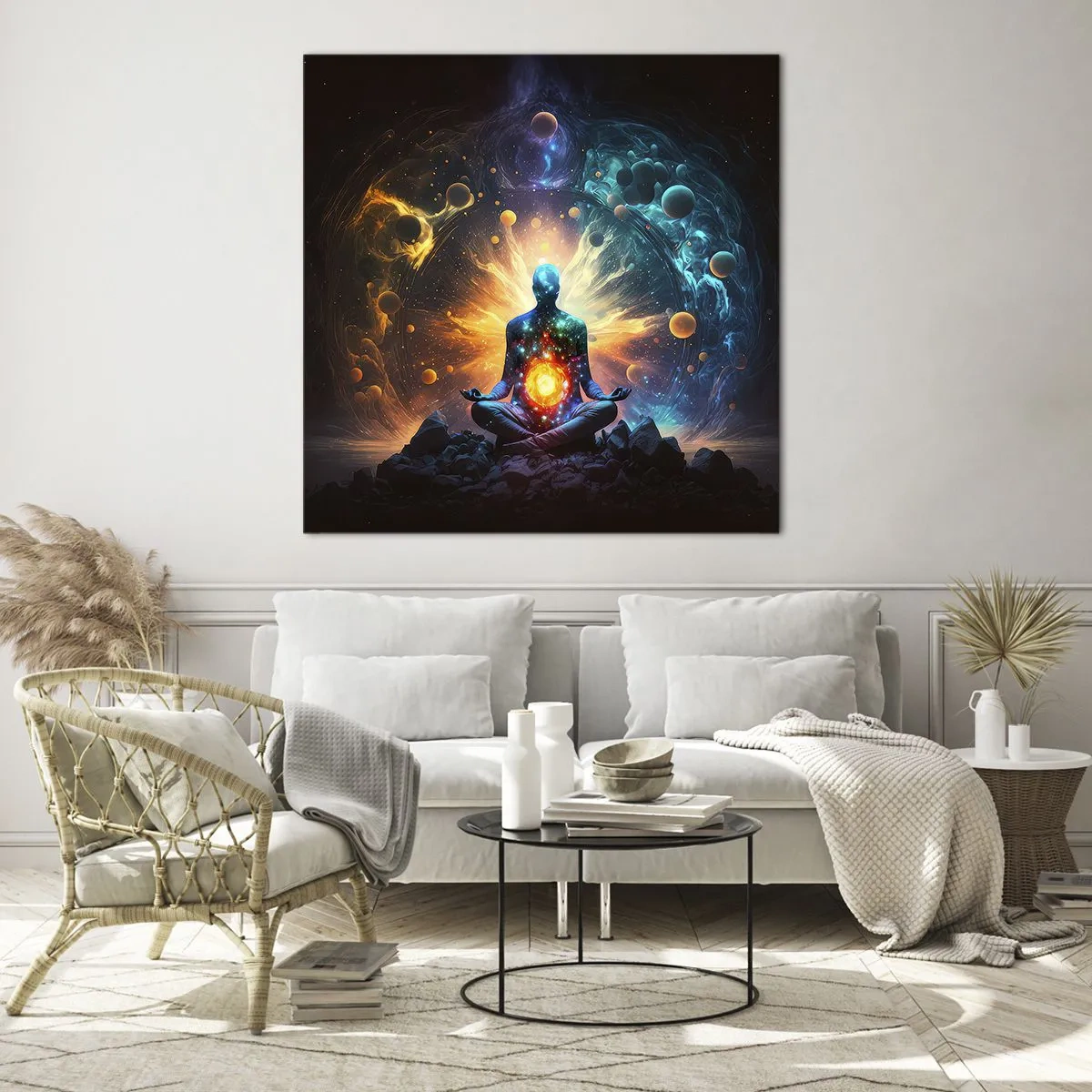 Quadro su vetro - Pace cosmica - 70x70 cm