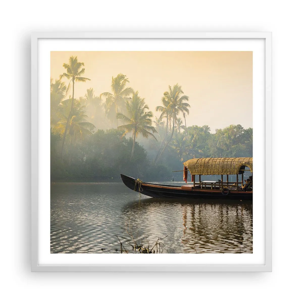 Poster in cornice bianca - Casa sul fiume - 60x60 cm