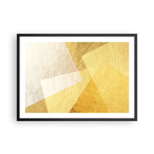Poster in cornice nera - Forme geometriche in tonalità oro e chiare - 70x50cm - La pace della geometria - Decorazione murale moderna per soggiorno e camera da letto ARTTOR