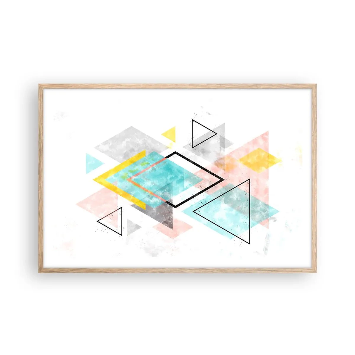 Poster in cornice rovere chiaro - Gioco geometrico - 91x61 cm