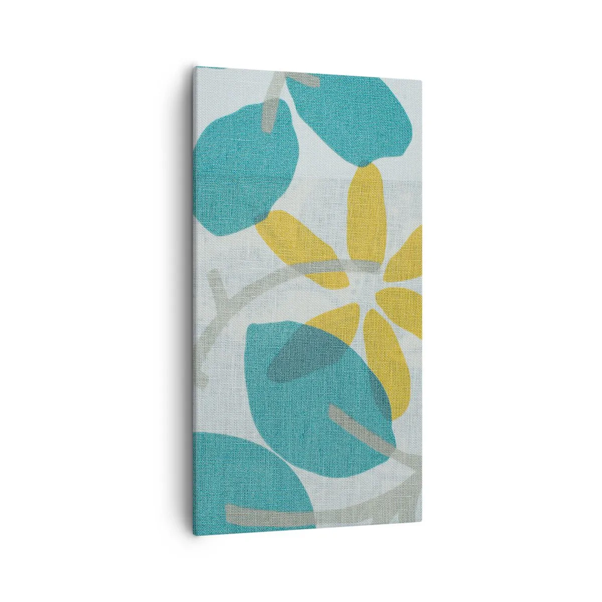 Quadro su tela - Stampe su Tela - Tra le foglie azzurre - 55x100 cm