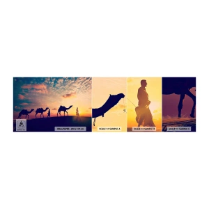 Campione Di Fotomurale Standard Eco - Il misterioso spirito d'oriente - Paesaggio, Deserto, Cammello - 100x30 cm