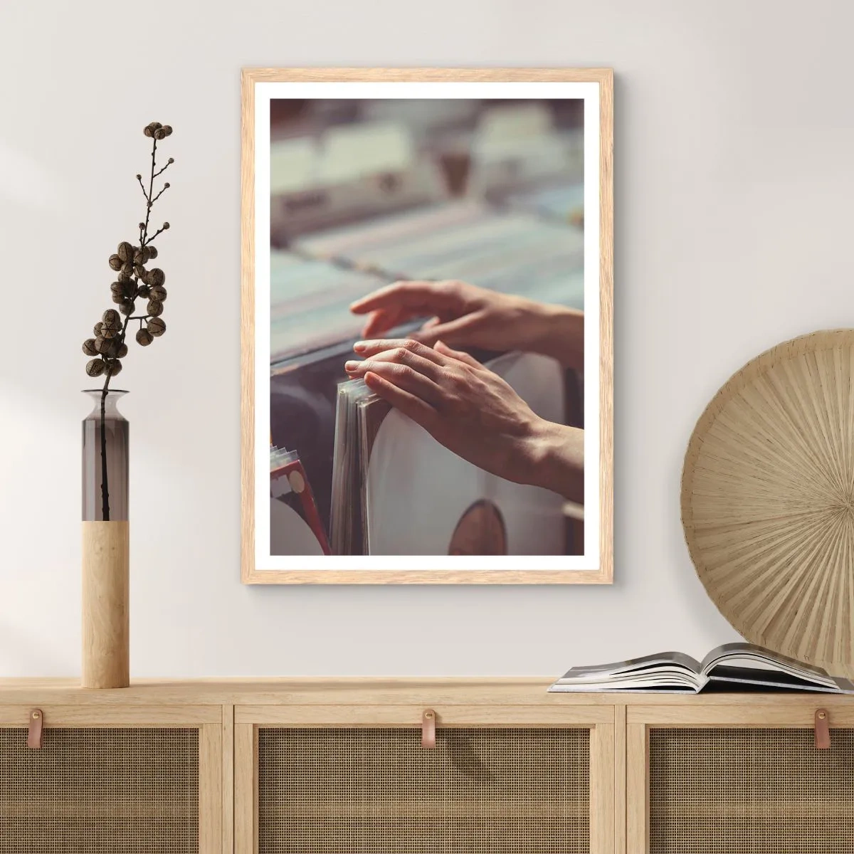 Poster in cornice rovere chiaro - Alla ricerca di emozioni - 30x40 cm