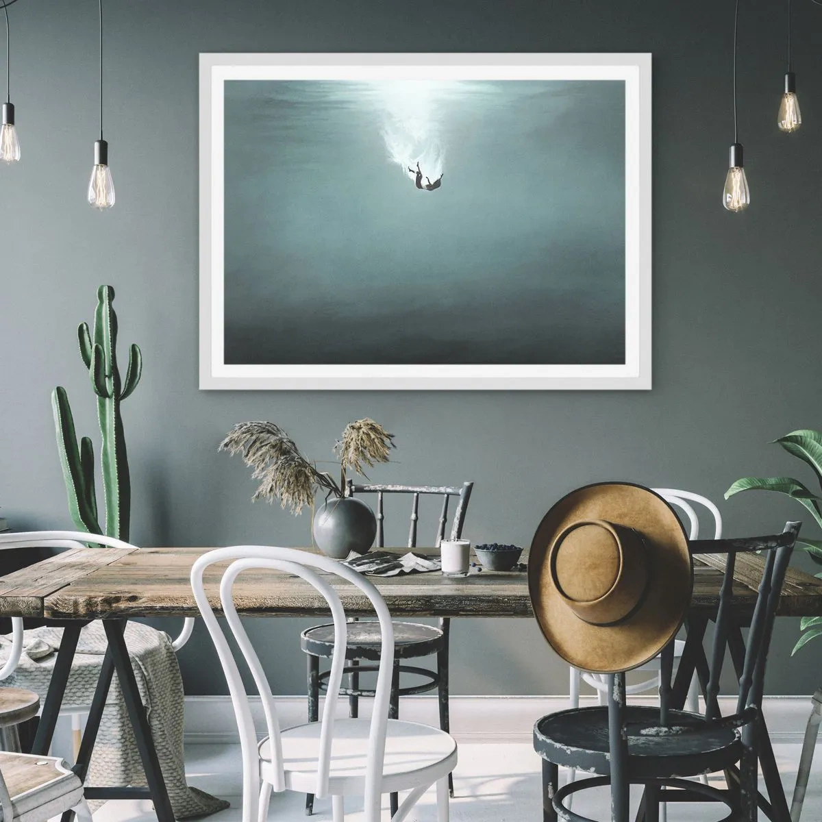 Poster in cornice bianca - Nell'abbraccio dell'oceano - 40x30 cm