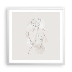 Poster in cornice bianca - Come uno strumento delicato - 60x60 cm