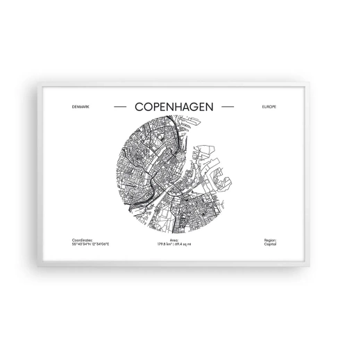 Poster in cornice bianca - Anatomia di Copenaghen - 91x61 cm