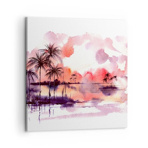 Quadro su tela - Stampe su Tela - Pace dei tropici in rosso - 60x60 cm