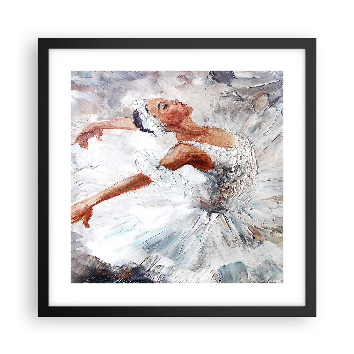 Poster in cornice nera - Delicata e leggera come il tulle - 40x40 cm