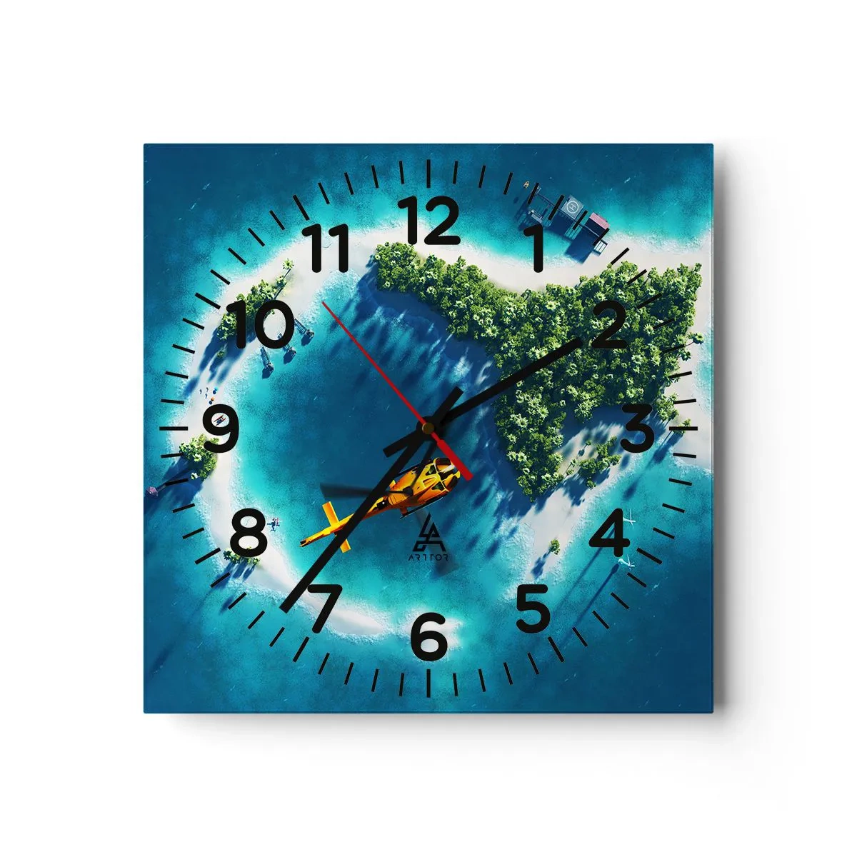 Orologio da parete - Orologio in Vetro - Comprati un'isola - 30x30 cm