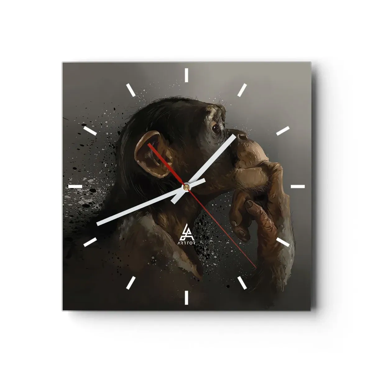 Orologio da parete - Orologio in Vetro - Sicuramente un pensatore - 40x40 cm