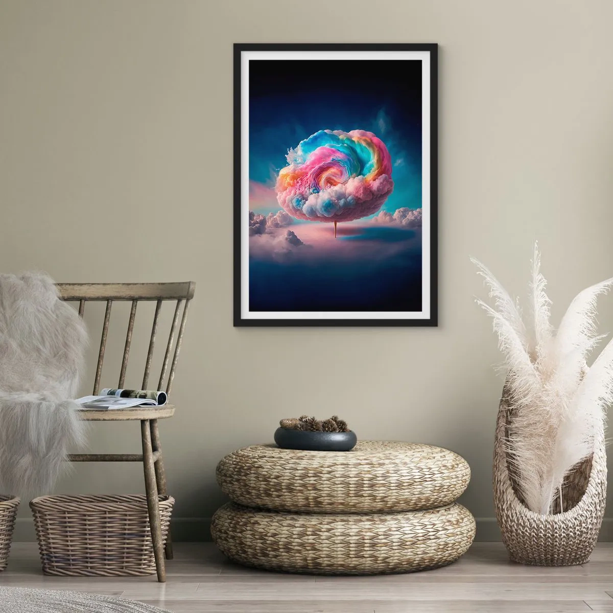 Poster in cornice nera - Il sogno del luna park - 61x91 cm