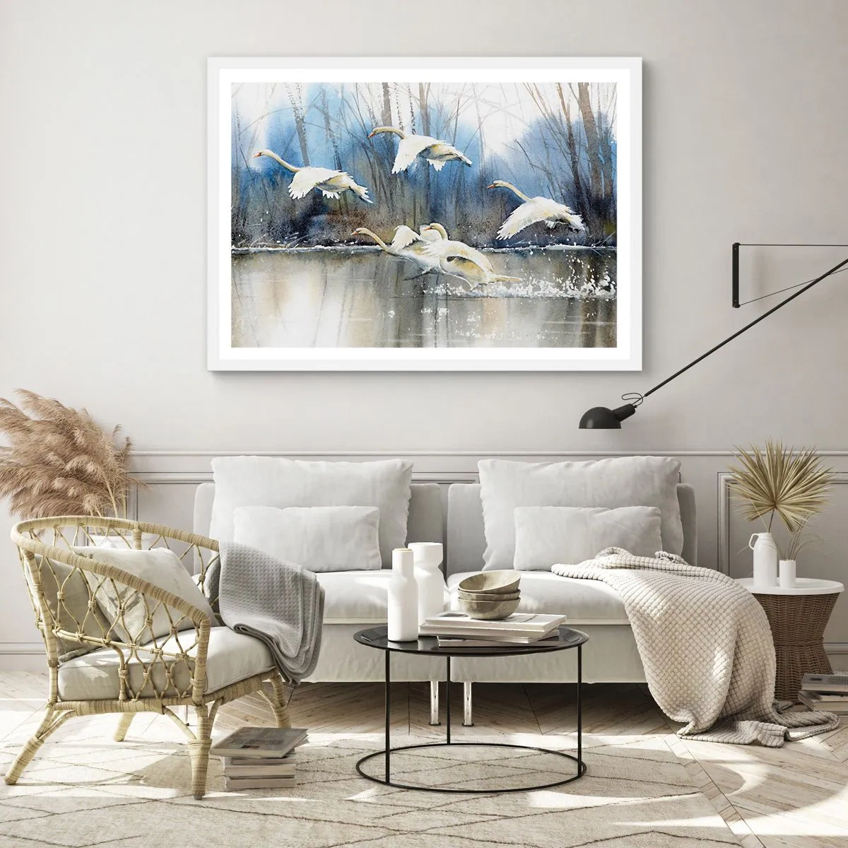 Poster in cornice bianca - Come la favola dei cigni selvatici - 50x40 cm