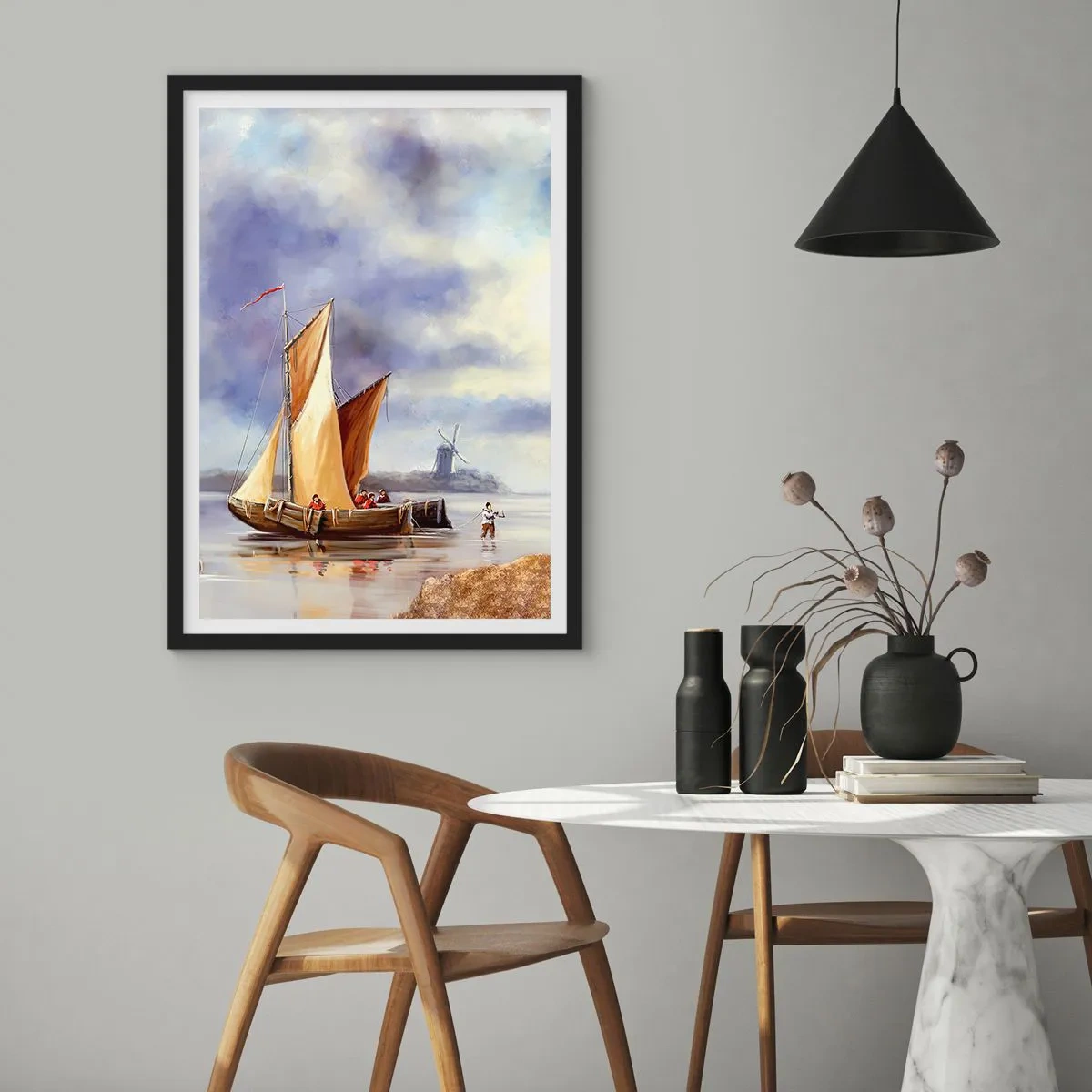 Poster in cornice nera - Il ritorno dei marinai - 61x91 cm