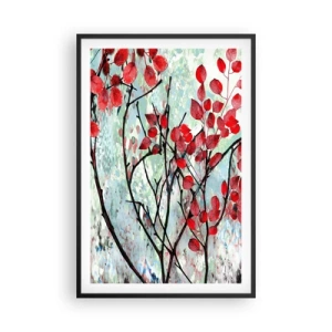 Poster in cornice nera - Albero in scarlatto - 61x91 cm
