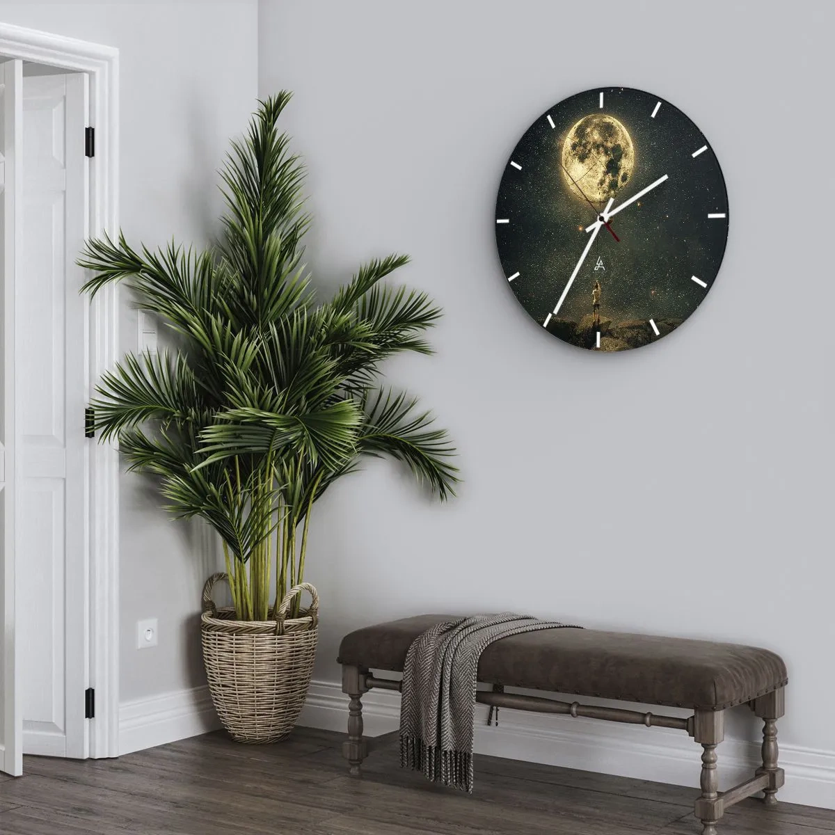 Orologio da parete - Orologio in Vetro - Chi ha rubato la luna - 40x40 cm