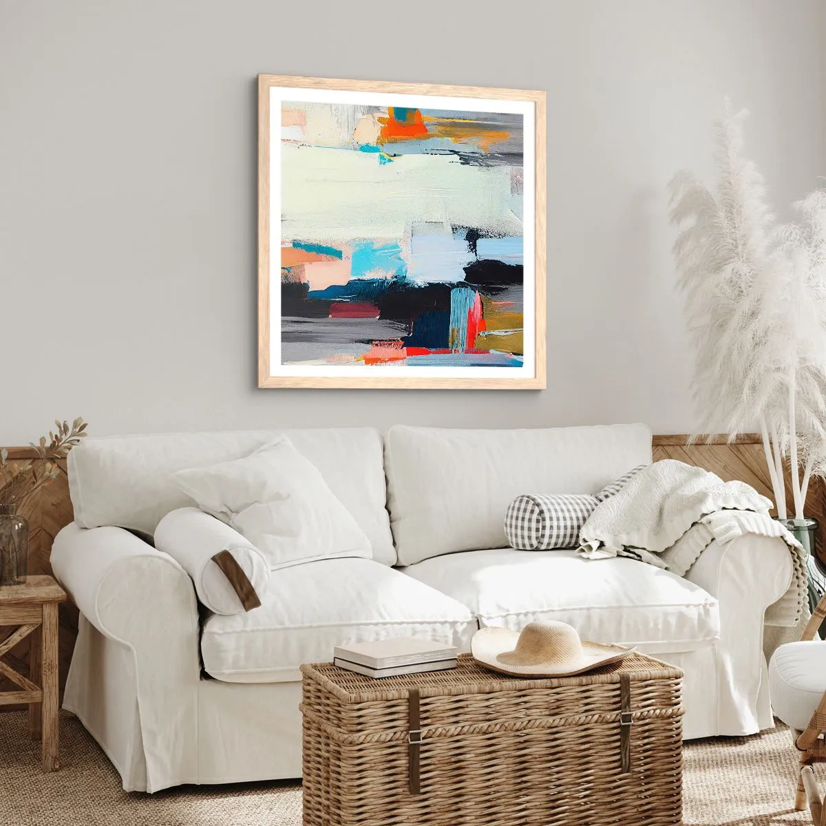 Poster in cornice rovere chiaro - C'è una logica? - 50x50 cm