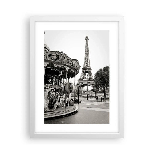 Poster in cornice bianca - Se divertimento, solo a Parigi - 30x40 cm