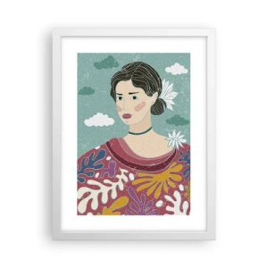 Poster in cornice bianca - Con la malinconia nello sguardo - 30x40 cm