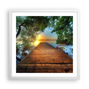 Poster in cornice bianca - Non avere fretta, siediti - 50x50 cm