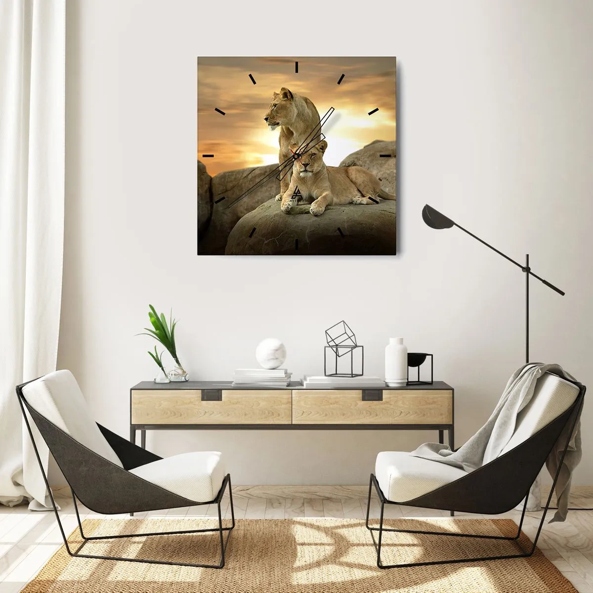 Orologio da parete - Orologio in Vetro - Maestà reale - 40x40 cm