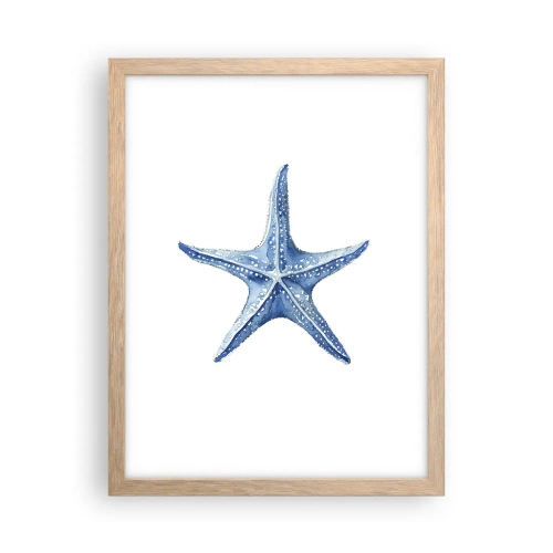 Poster in cornice rovere chiaro - Stella marina - 30x40 cm