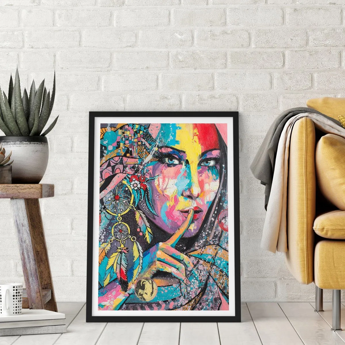 Poster in cornice nera - Taci, finché capirai - 50x70 cm