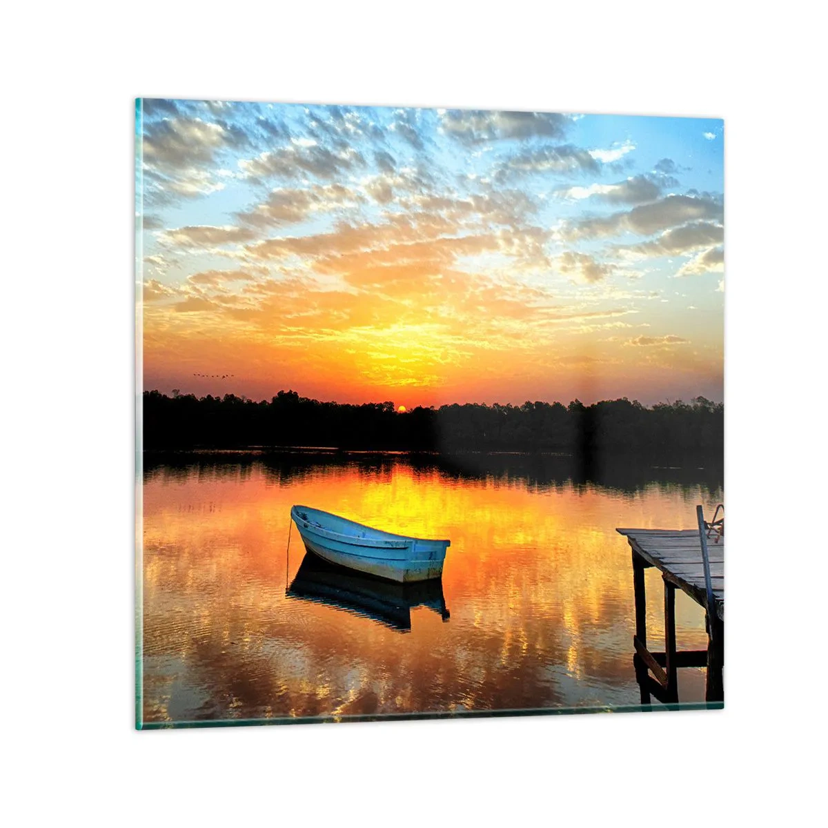 Quadro su vetro - Guarda, ascolta, medita - 70x70 cm