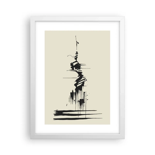 Poster in cornice bianca - Astrazione frettolosa - 30x40 cm