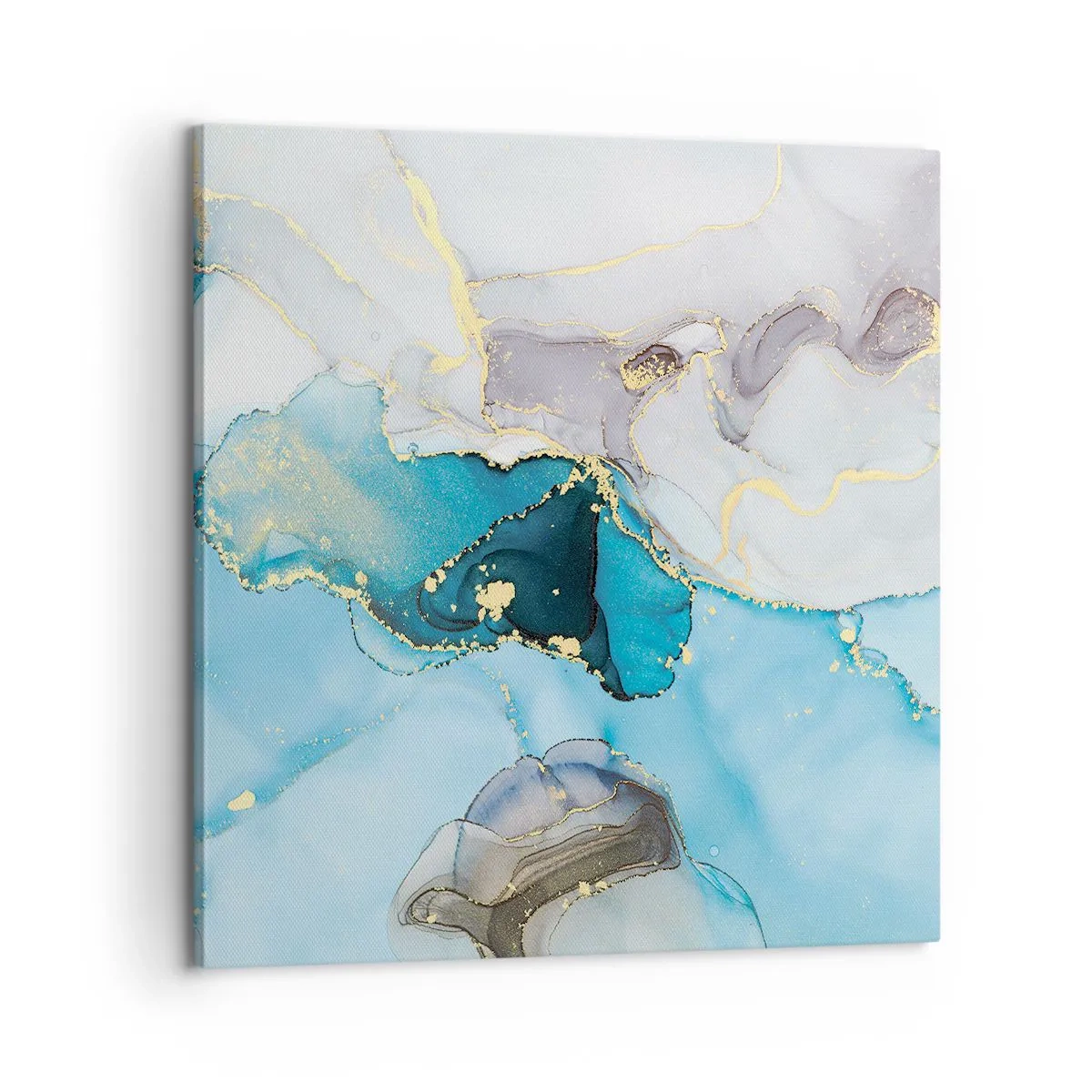 Quadro su tela - Stampe su Tela - Studio di incontro tra grigio e turchese - 60x60 cm