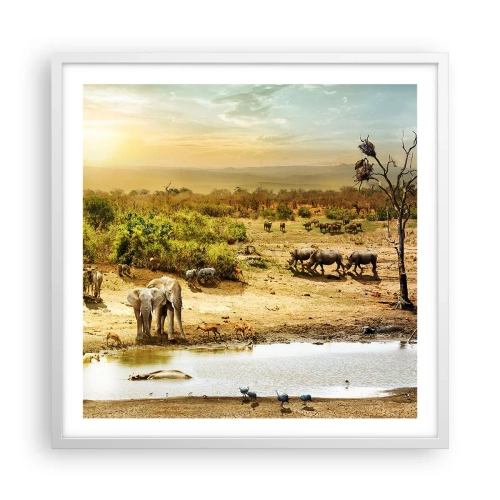 Poster in cornice bianca - "Un fiume usciva da Eden…" - 60x60 cm