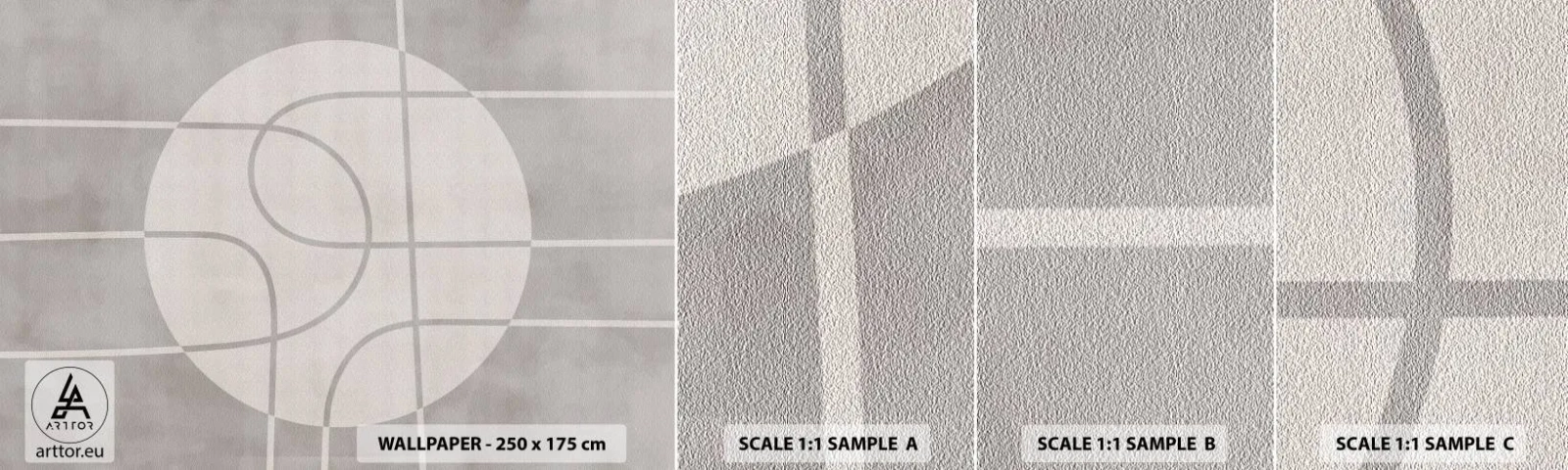 Campione Di Fotomurale Standard Eco - Tondo e dritto - Luminoso, Minimalista, Ruota - 100x30 cm