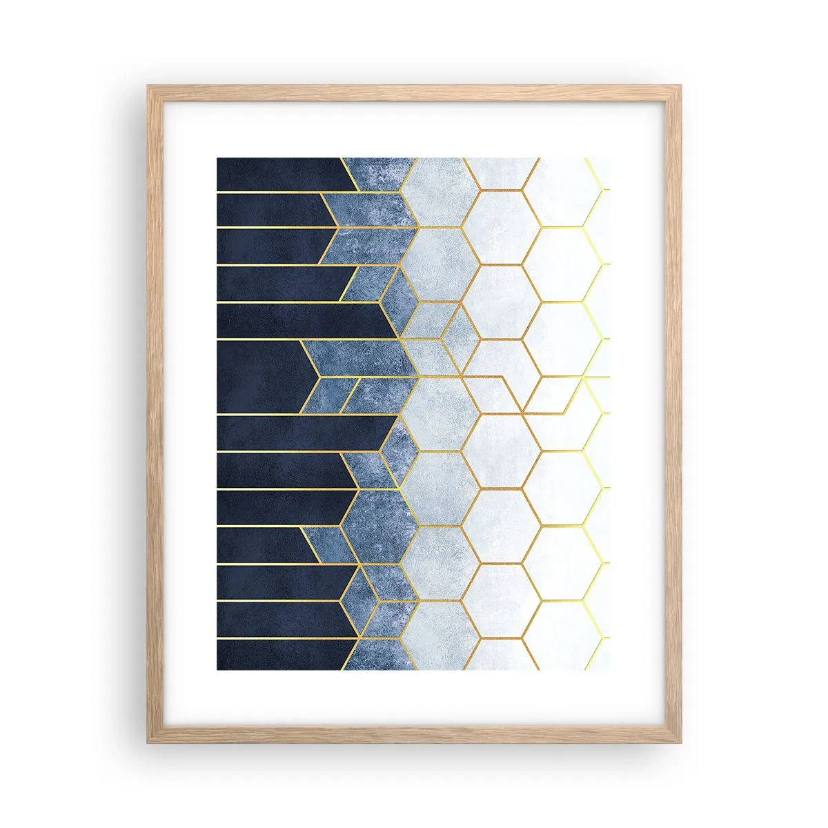 Poster in cornice rovere chiaro - Composizione a ritmo sincopato - 40x50 cm