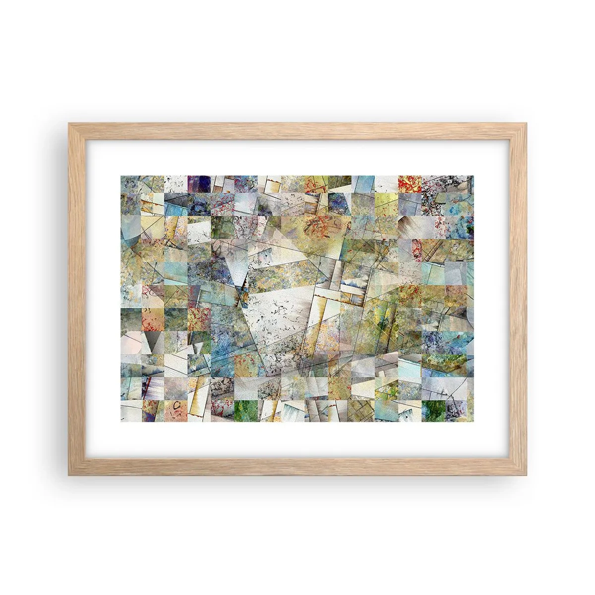 Poster in cornice rovere chiaro - Rimpasto geometrico - 40x30 cm