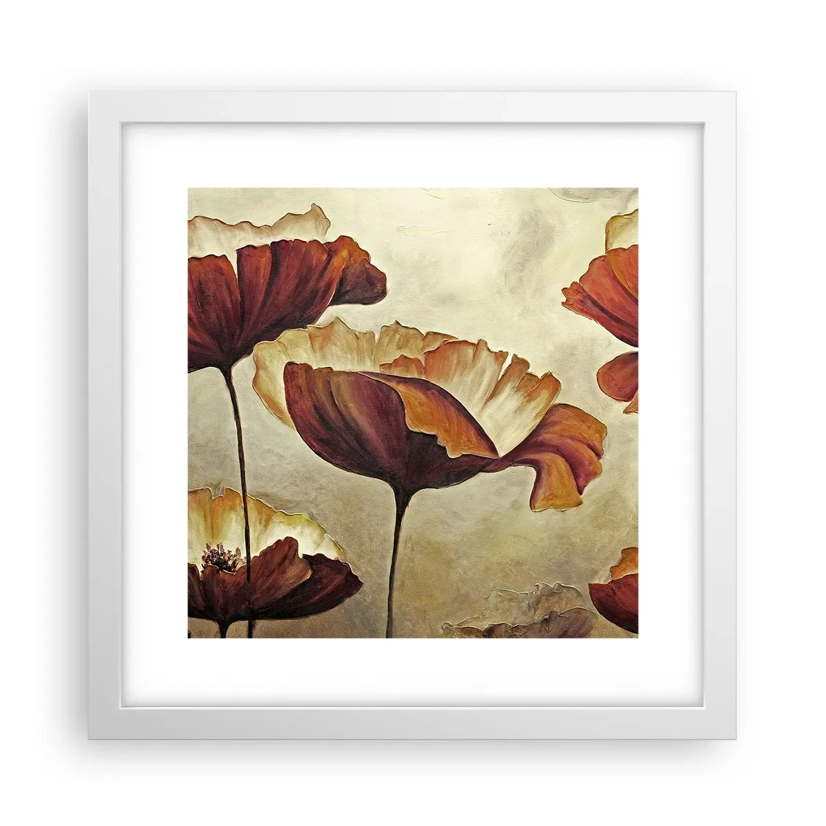 Poster in cornice bianca - Nei prati e nei campi - 30x30 cm