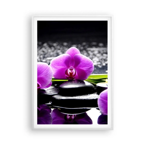 Poster in cornice bianca - Annegare nel silenzio e nella pace - 70x100 cm