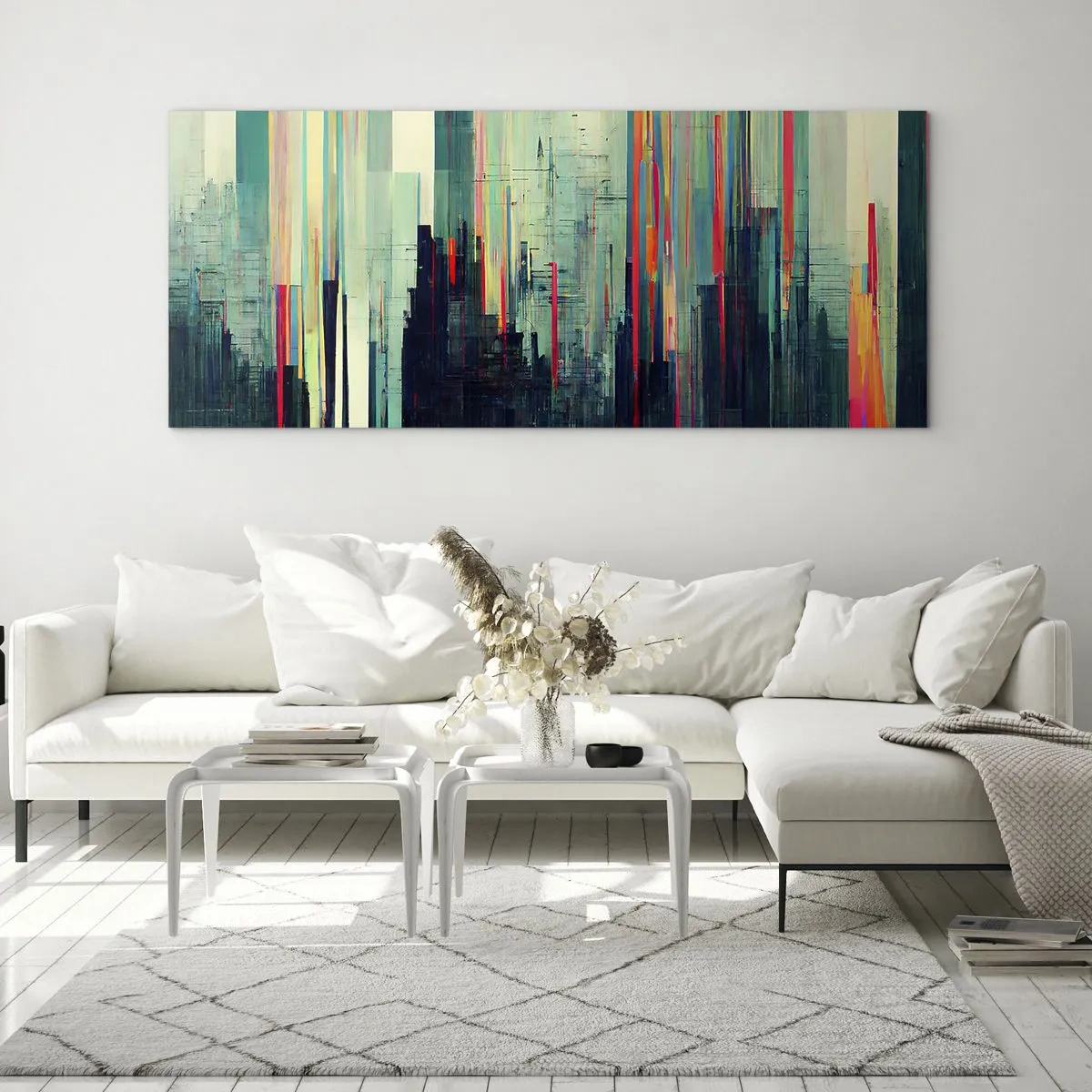 Quadro su vetro - Città futuristica - 100x40 cm