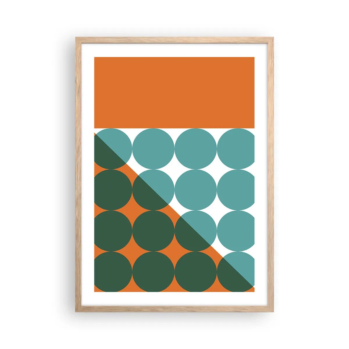 Poster in cornice rovere chiaro - In alto obliquo - 50x70 cm