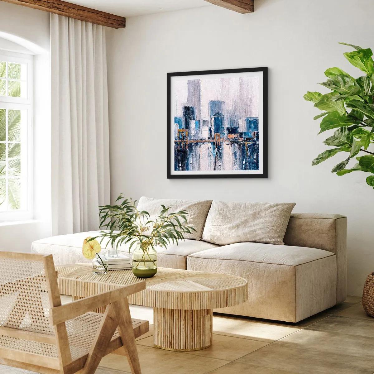 Poster in cornice nera - Impressione di New York - 30x30 cm