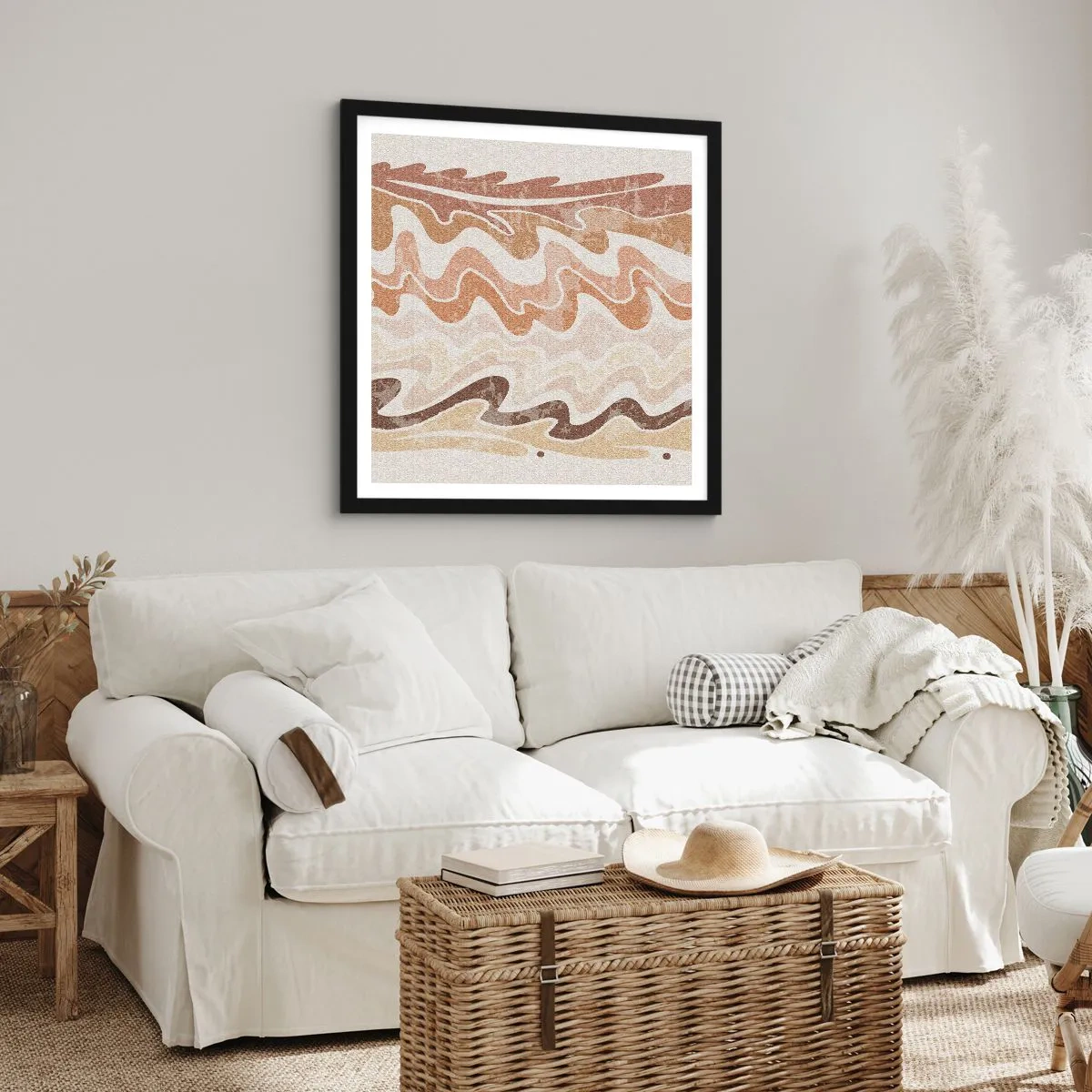 Poster in cornice nera - Buona energia - buone emozioni - 30x30 cm