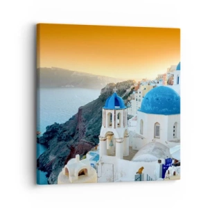Quadro su tela - Stampe su Tela - Santorini: aggrappate alle rocce - 30x30 cm