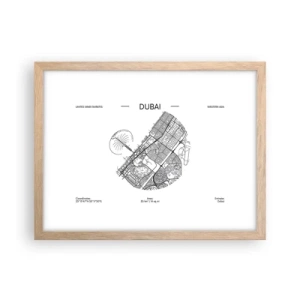 Poster in cornice rovere chiaro - Anatomia di Dubai - 40x30 cm