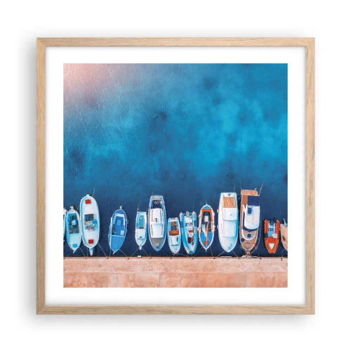 Poster in cornice rovere chiaro - In una fila - 50x50 cm