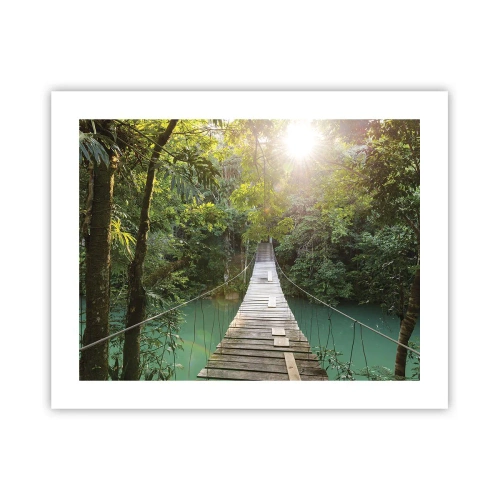 Poster - Sull'acqua azzurra verso il bosco azzurro - 50x40 cm