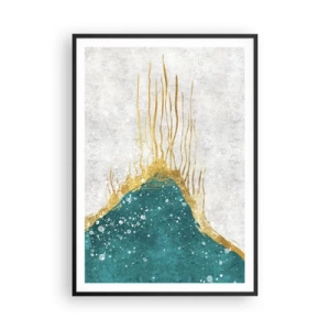 Poster in cornice nera - Flusso dorato - 70x100 cm