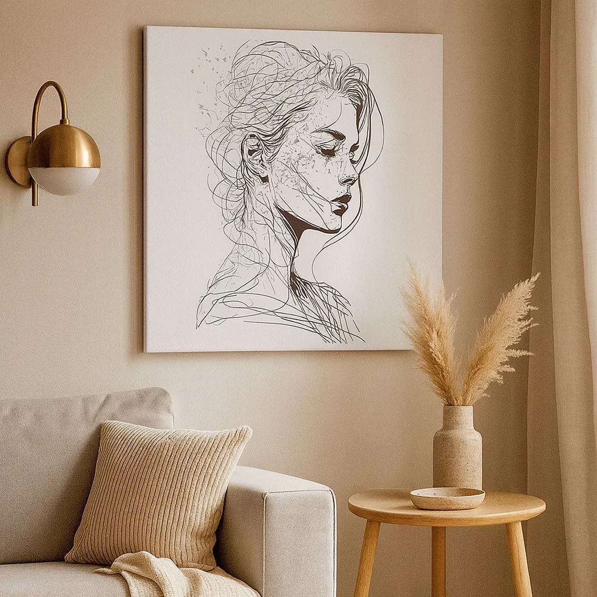 Quadro su tela - Stampe su Tela - Ritratto pensieroso - 30x30 cm