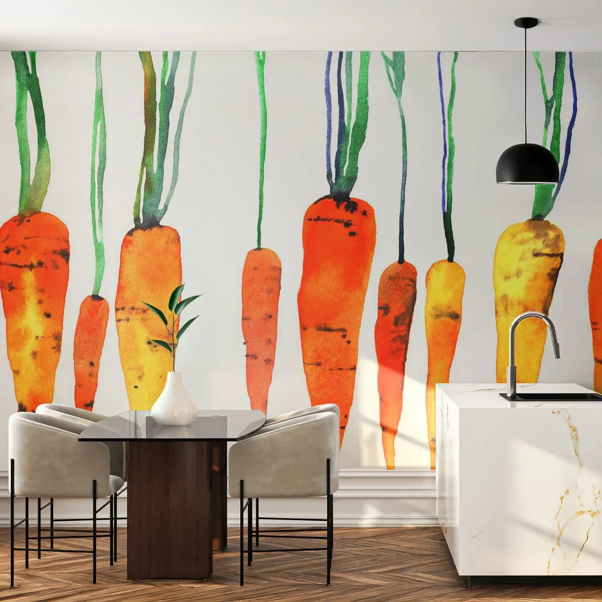 Fotomurali Autoadesivo Deluxe Sticker - La bellezza della semplicità - Gastronomia, Carota, Grafica - 100x70 cm