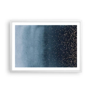 Poster in cornice bianca - Composizione: fasi blu - 70x50 cm