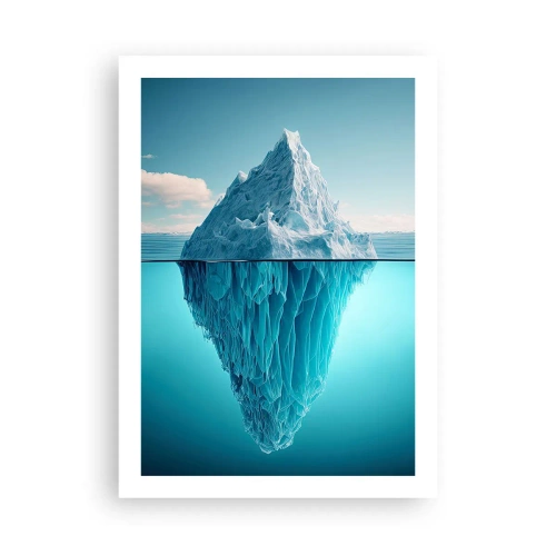 Poster - Un iceberg con la sua parte sottomarina visibile - 50x70cm - Il re del ghiaccio - Decorazione murale moderna per soggiorno e camera da letto ARTTOR