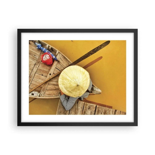 Poster in cornice nera - Vita sul Fiume Giallo - 50x40 cm