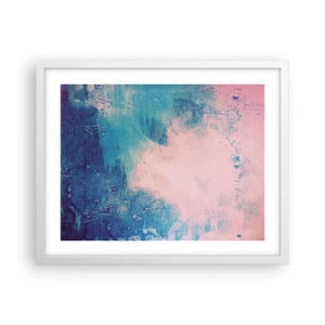Poster in cornice bianca - Abbracci nel blu - 50x40 cm